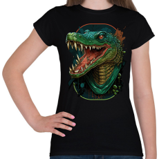 PRINTFASHION Mérges krokodil - Női póló - Fekete