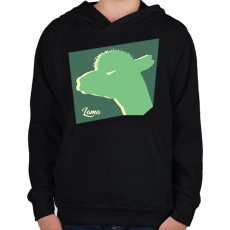 PRINTFASHION Mérges láma - Gyerek kapucnis pulóver - Fekete