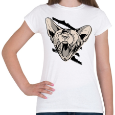 PRINTFASHION Mérges macska - Női póló - Fehér női póló