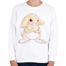 PRINTFASHION Mérges nyuszi - Gyerek pulóver - Fehér gyerek pulóver, kardigán