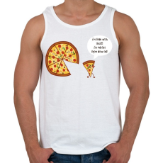 PRINTFASHION Mérges pizza - Férfi atléta - Fehér