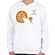 PRINTFASHION Mérges pizza - Gyerek kapucnis pulóver - Fehér gyerek pulóver, kardigán