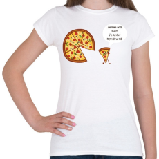 PRINTFASHION Mérges pizza - Női póló - Fehér