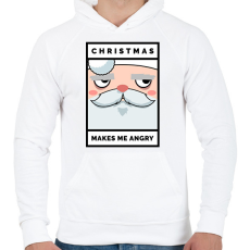 PRINTFASHION Mérges Télapó - Férfi kapucnis pulóver - Fehér