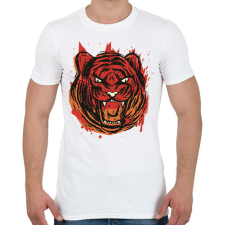 PRINTFASHION Mérges tigris - Férfi póló - Fehér férfi póló