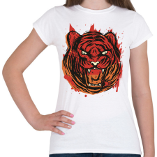 PRINTFASHION Mérges tigris - Női póló - Fehér női póló