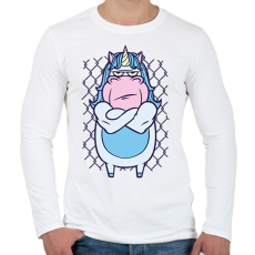 PRINTFASHION Mérges unikornis - Férfi hosszú ujjú póló - Fehér