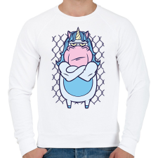 PRINTFASHION Mérges unikornis - Férfi pulóver - Fehér férfi pulóver, kardigán