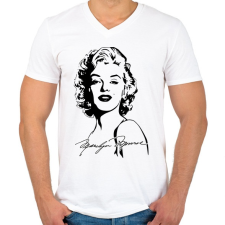 PRINTFASHION merilyn monroe - Férfi V-nyakú póló - Fehér férfi póló