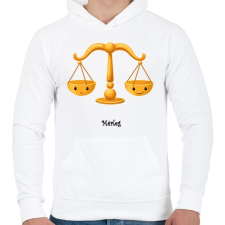 PRINTFASHION Mérleg - Férfi kapucnis pulóver - Fehér férfi pulóver, kardigán