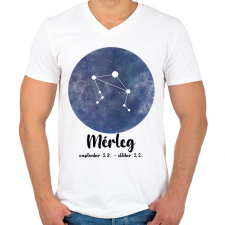 PRINTFASHION Mérleg - Férfi V-nyakú póló - Fehér férfi póló