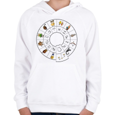 PRINTFASHION Mérleg - Gyerek kapucnis pulóver - Fehér