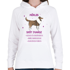 PRINTFASHION Mérleg - Skót juhász - Női kapucnis pulóver - Fehér női pulóver, kardigán