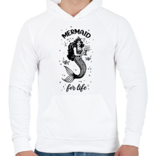 PRINTFASHION Mermaid for life - Férfi kapucnis pulóver - Fehér férfi pulóver, kardigán