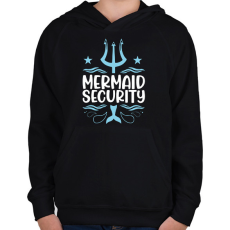 PRINTFASHION Mermaid security - Gyerek kapucnis pulóver - Fekete