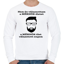 PRINTFASHION Mérnök élet - Férfi pulóver - Fehér férfi pulóver, kardigán