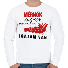 PRINTFASHION Mérnök vagyok... - Férfi pulóver - Fehér férfi pulóver, kardigán