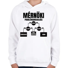 PRINTFASHION Mérnöki problémamegoldás - Gyerek kapucnis pulóver - Fehér