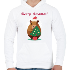PRINTFASHION Merry Baramas - Férfi kapucnis pulóver - Fehér