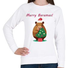 PRINTFASHION Merry Baramas - Női pulóver - Fehér női pulóver, kardigán