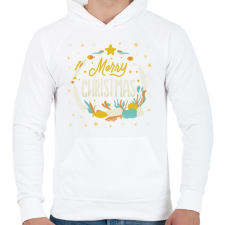 PRINTFASHION Merry Christmas - Boldog Karácsonyt - Férfi kapucnis pulóver - Fehér férfi pulóver, kardigán