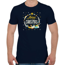 PRINTFASHION Merry Christmas - Boldog Karácsonyt - Férfi póló - Sötétkék férfi póló