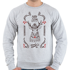 PRINTFASHION Merry Christmas Deer - Férfi pulóver - Sport szürke férfi pulóver, kardigán