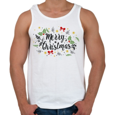 PRINTFASHION Merry Christmas - Férfi atléta - Fehér