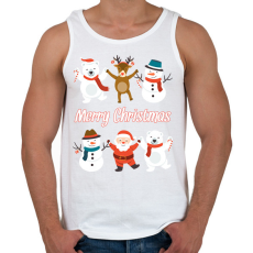 PRINTFASHION Merry Christmas  - Férfi atléta - Fehér