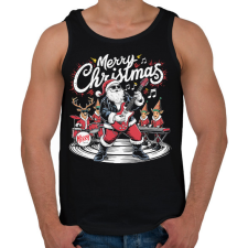 PRINTFASHION Merry Christmas - Férfi atléta - Fekete atléta, trikó