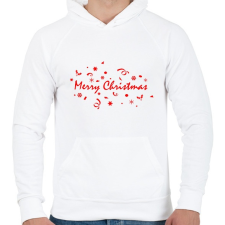 PRINTFASHION Merry Christmas  - Férfi kapucnis pulóver - Fehér férfi pulóver, kardigán