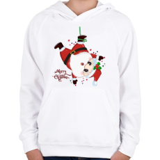 PRINTFASHION Merry Christmas - Gyerek kapucnis pulóver - Fehér