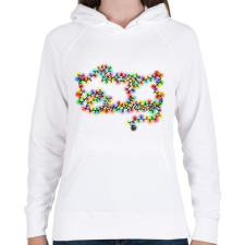 PRINTFASHION Merry Christmas! - Női kapucnis pulóver - Fehér női pulóver, kardigán