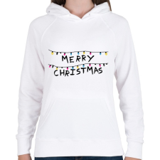 PRINTFASHION Merry Christmas - Női kapucnis pulóver - Fehér női pulóver, kardigán