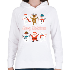 PRINTFASHION Merry Christmas  - Női kapucnis pulóver - Fehér női pulóver, kardigán