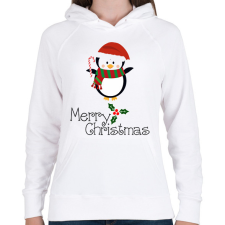 PRINTFASHION Merry Christmas - Női kapucnis pulóver - Fehér női pulóver, kardigán