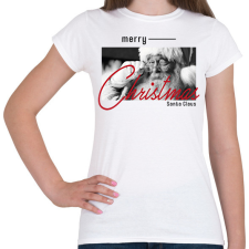 PRINTFASHION Merry Christmas - Santa - Női póló - Fehér női póló