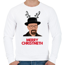 PRINTFASHION Merry Christmeth - Férfi pulóver - Fehér