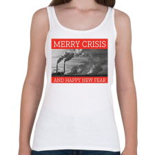 PRINTFASHION MERRY CRISIS - Női atléta - Fehér női trikó