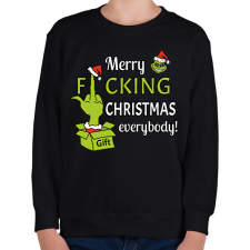 PRINTFASHION Merry f.cking christmas - Gyerek pulóver - Fekete gyerek pulóver, kardigán