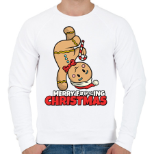 PRINTFASHION MERRY FUCKING CHRISTMAS 2 - Férfi pulóver - Fehér férfi pulóver, kardigán