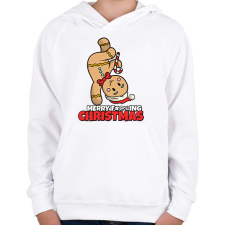 PRINTFASHION MERRY FUCKING CHRISTMAS 2 - Gyerek kapucnis pulóver - Fehér gyerek pulóver, kardigán