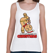 PRINTFASHION MERRY FUCKING CHRISTMAS 2 - Női atléta - Fehér női trikó
