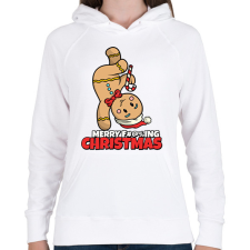 PRINTFASHION MERRY FUCKING CHRISTMAS 2 - Női kapucnis pulóver - Fehér női pulóver, kardigán