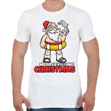 PRINTFASHION MERRY FUCKING CHRISTMAS 3 - Férfi póló - Fehér férfi póló