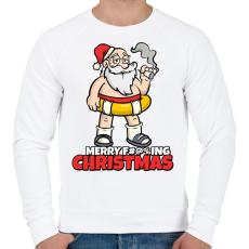 PRINTFASHION MERRY FUCKING CHRISTMAS 3 - Férfi pulóver - Fehér