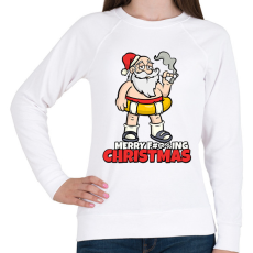 PRINTFASHION MERRY FUCKING CHRISTMAS 3 - Női pulóver - Fehér