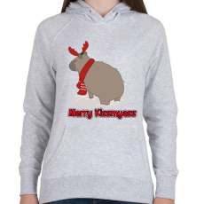 PRINTFASHION Merry Kiss my ass capybara - Női kapucnis pulóver - Sport szürke