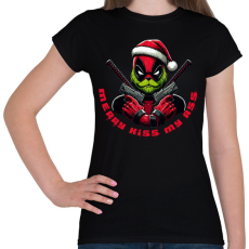 PRINTFASHION Merry kiss my ass - Női póló - Fekete