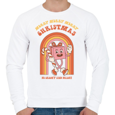 PRINTFASHION Merry merry merry - Férfi pulóver - Fehér